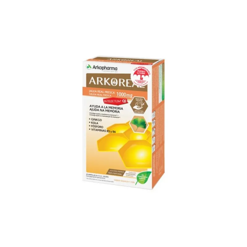ARKOREAL JALEA REAL INTELECTUM QI 20 AMPOLLAS Vitaminas Y Minerales|Complementos Alimenticios