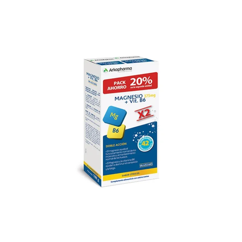 New ARKOVITAL MAGNESIO 375 MG+B6 PACK DE 21 COMPRIMIDOS X 2 Estuches|Vitaminas Y Minerales