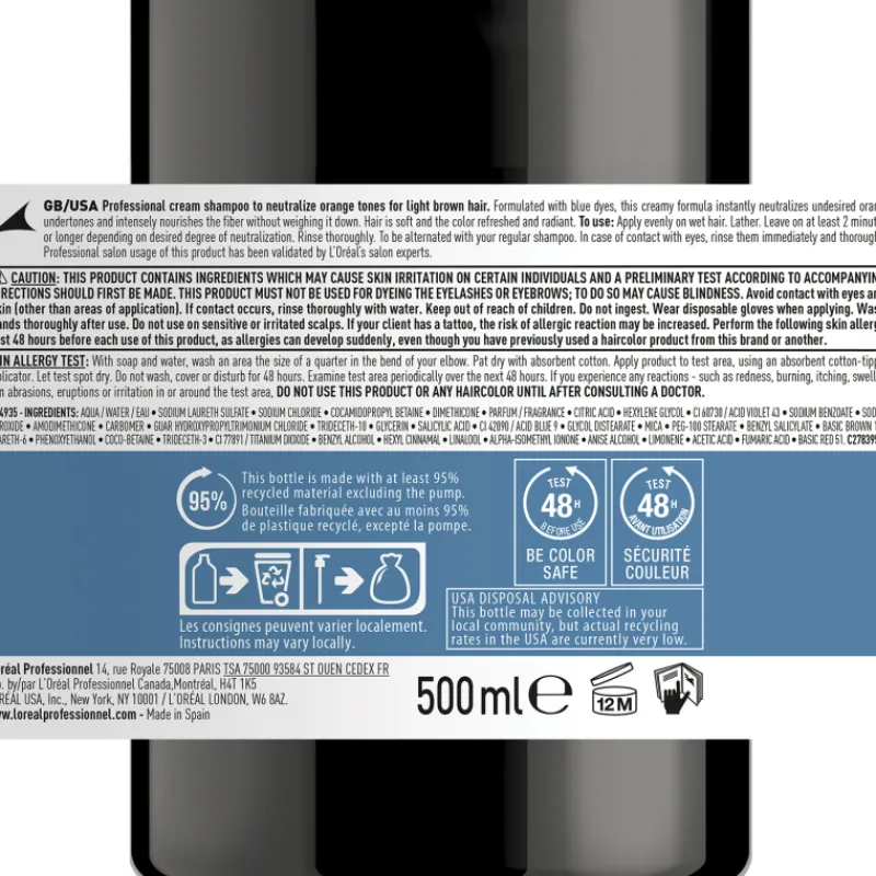 Hot CHROMA CRÈME CHAMPÚ NEUTRALIZANTE DE TONOS ANARANJADOS Shampoo