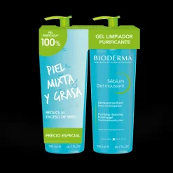 Outlet DUPLO SÉBIUM GEL MOUSSANT 500ML X 2 Facial