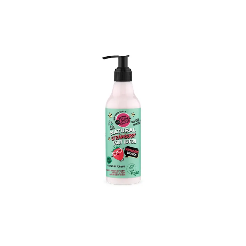 Loción Corporal Natural de Fresa Strawberry Vacation Vitamina A|Anti-Aging Global