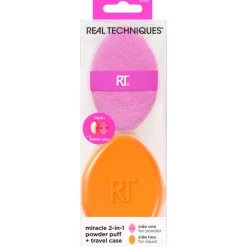 Outlet Miracle 2-IN-1 Powder Puff + Travel Case Accesorios De Maquillaje