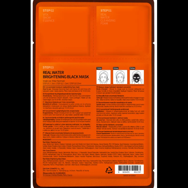 Outlet REAL WATER BRIGHTENING BLACK MASK Vitamina A|Niacinamida