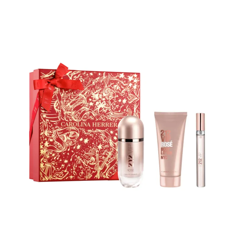New Set 212 Vip Rose Eau de Parfum & Body Lotion Mujer Estuches Y Gift Sets