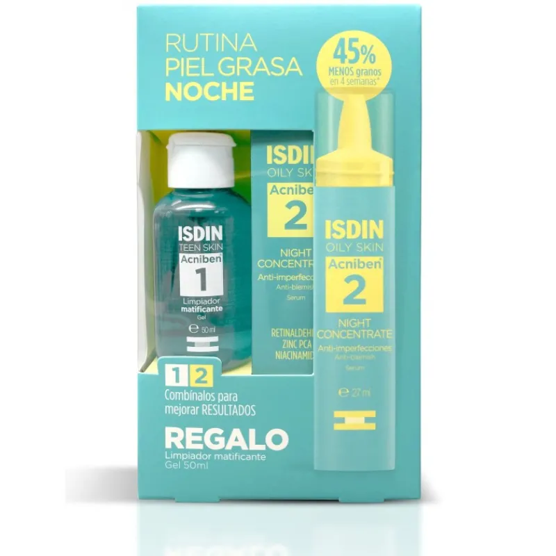 Sale Set Acniben Night Concentrate Sérum + Regalo Limpiador Matificante Gel Estuches|Facial