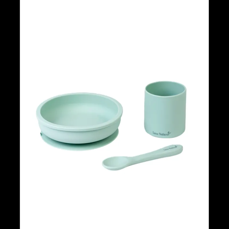 New SET DE ALIMENTACIÓN 3 PIEZAS DE SILICONA Estuches