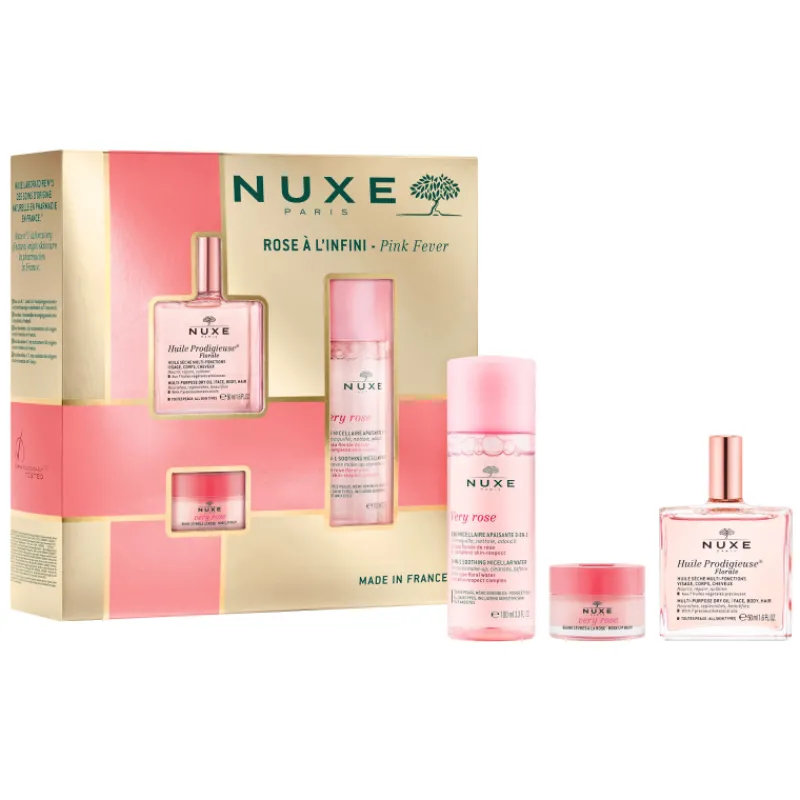 New Set Huile Prodigieuse Florale + Very Rose Bálsamo Labios + Very Rose Agua Micelar Estuches|Facial