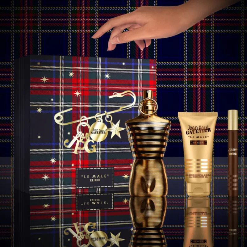 New Set Le Male Elixir Parfum & Shower Gel Hombre Estuches Y Gift Sets