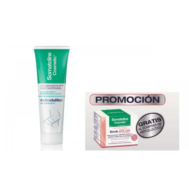 Outlet ANTICELULÍTICO GEL CRIOACTIVO 250ML + GRATIS EXFOLIANTE SCRUB PINK SALT Corporal