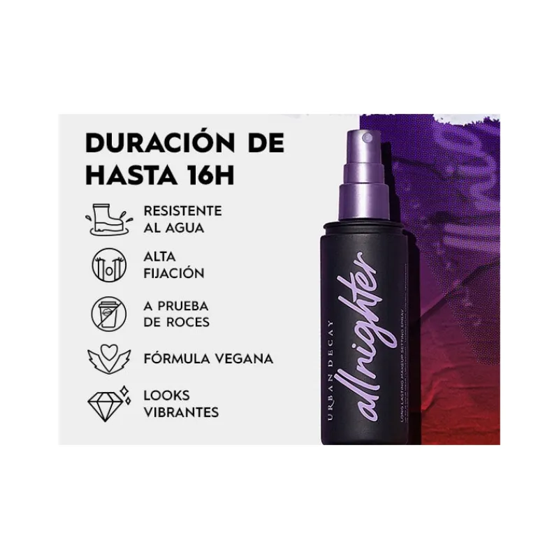 ALL NIGHTER SETTING SPRAY FIJADOR DE MAQUILLAJE 118ML Acabado