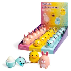 Outlet World Animals Lip Balm Keychain Ojos & Labios